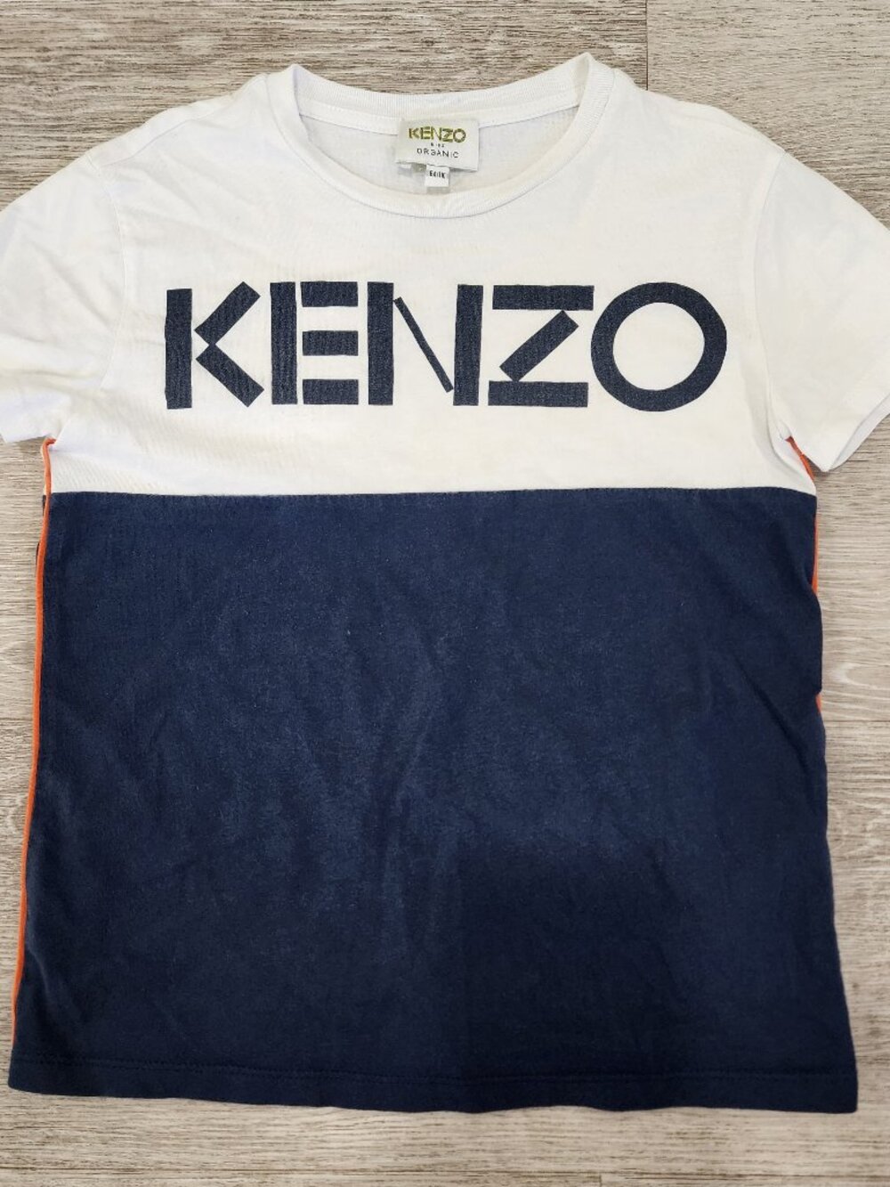 Kenzo Logo Colorblock Big Spellout T-Shirt Kids Size 6A Organic Cotton Designer